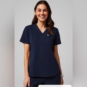 Women's Navy V-Neck Scrubs Top